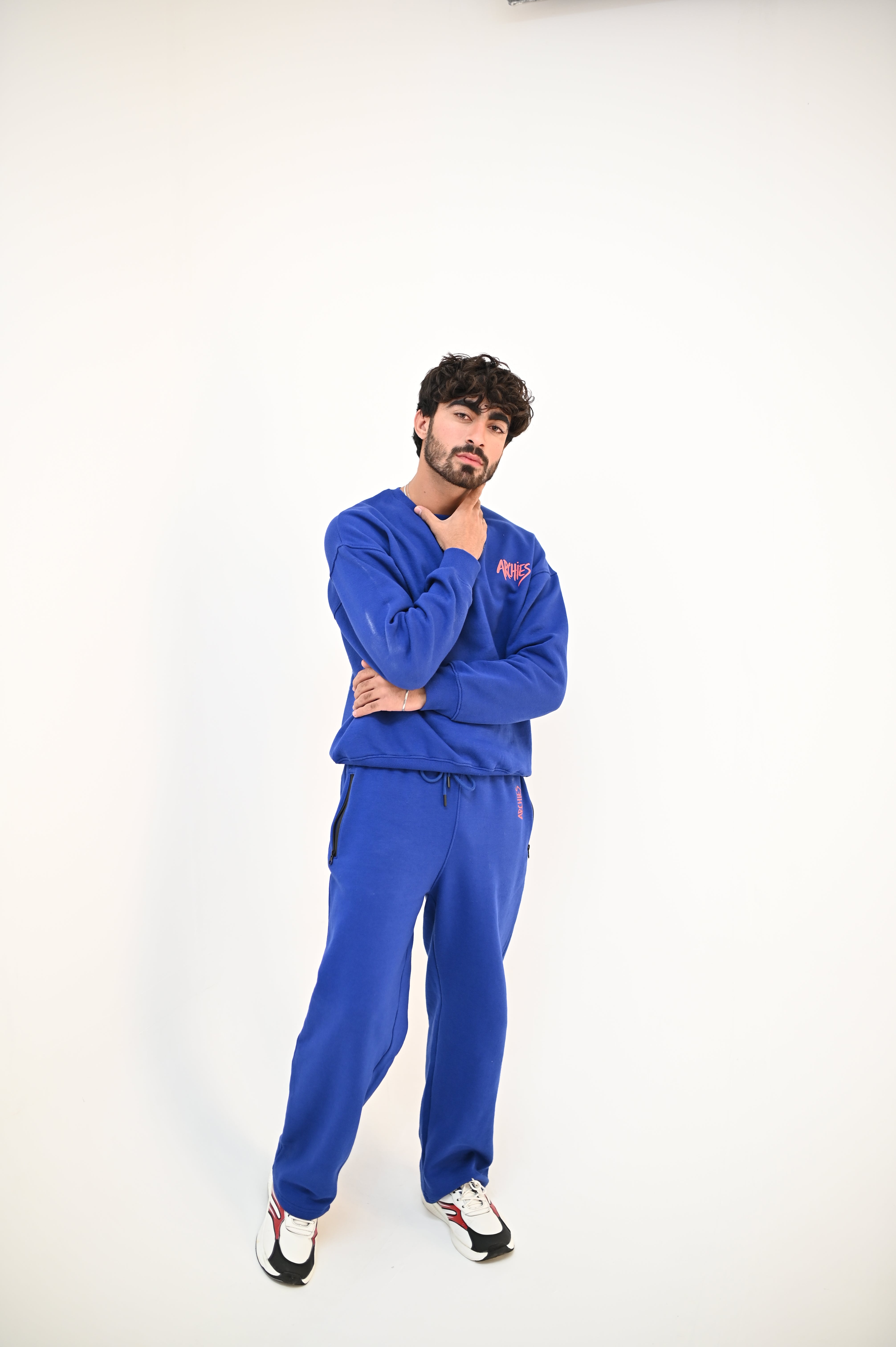 Royal Blue Sweatshirt and Trouser Set For Men