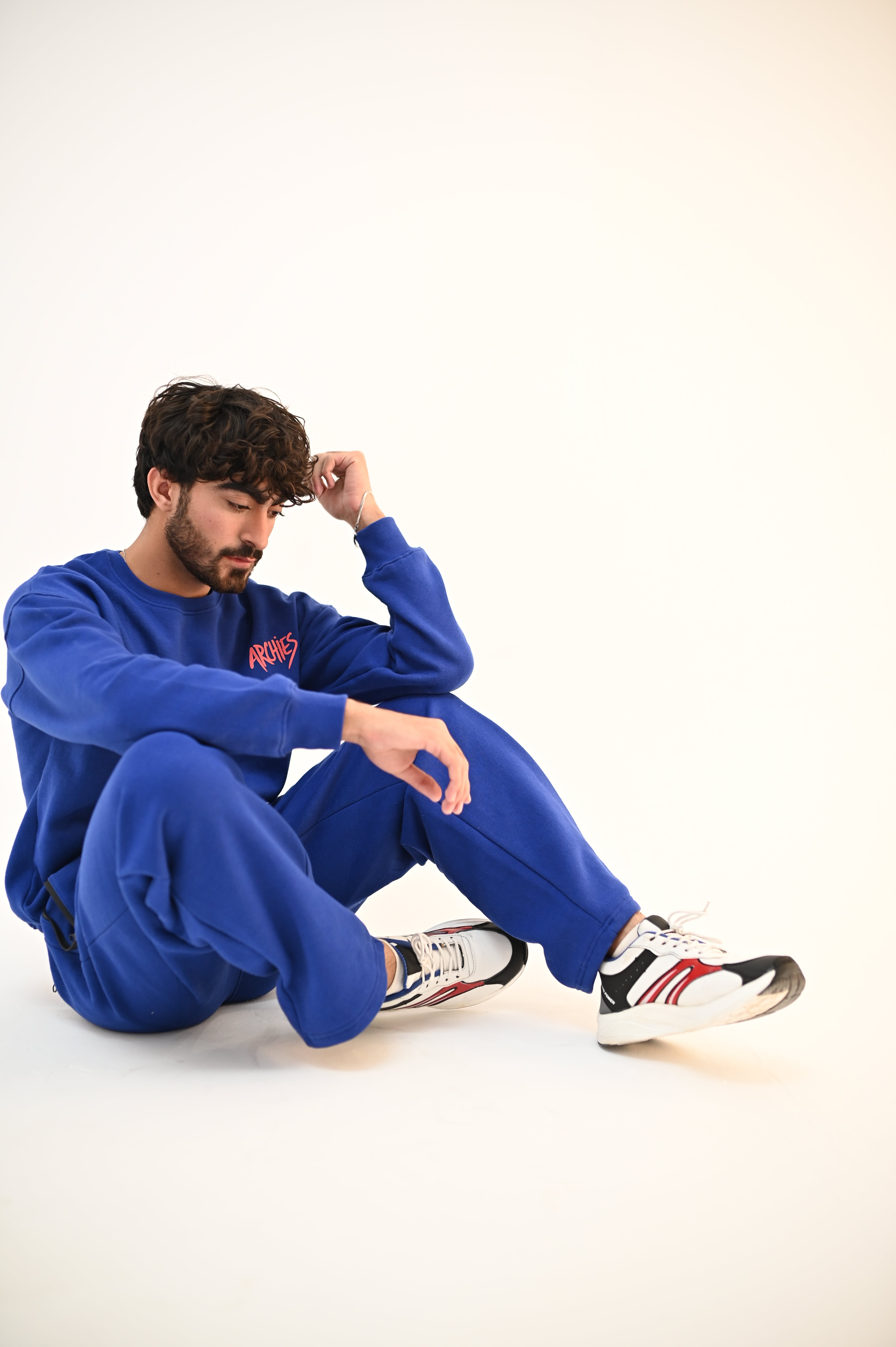 Royal Blue Sweatshirt and Trouser Set For Men