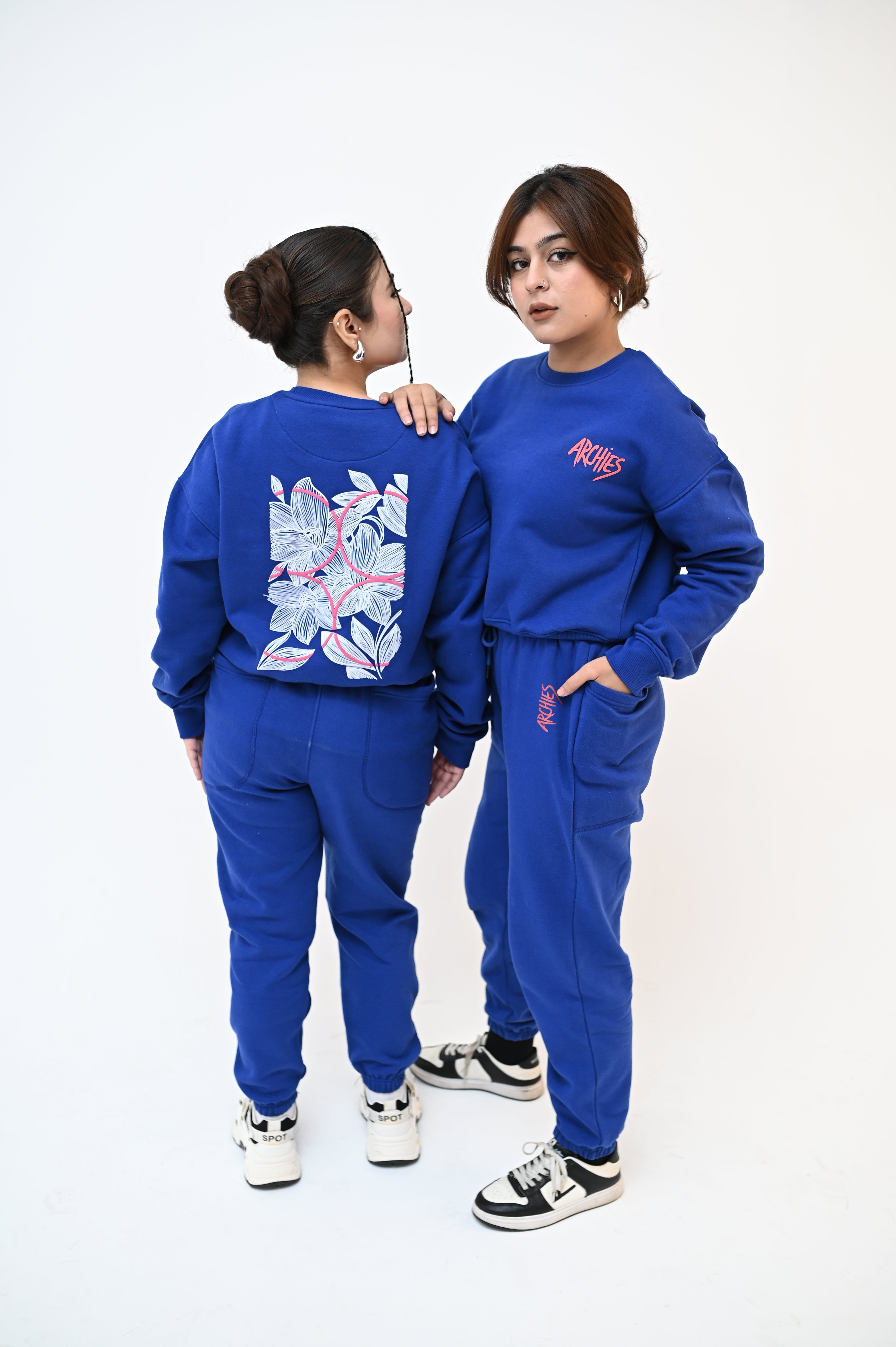 Royal Blue Sweatshirt and Trouser Set For Women